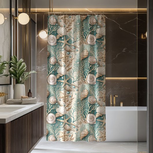 Rideaux De Douche Ocean Breeze Curtain Trendy Coastal Bath Accent