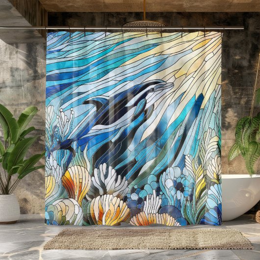 Rideaux De Douche Ocean Life - Digital Art Mosaic