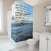 RIDEAUX DE DOUCHE OCÉAN SCÈNE JEREMIAH 29:10 CONCEPTION PHOTO (En situation)