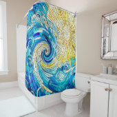 Rideaux De Douche Ocean Wave Sun mosaïque art (En situation)