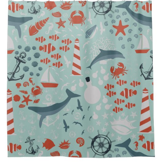Rideaux De Douche océanique marine phare maritime (Devant)