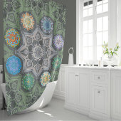 Rideaux De Douche Octo plus brillant arabesque Moorisque Pierre vert