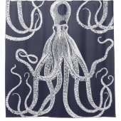 Rideaux De Douche Octopus antique en bleu (Devant)