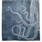 Rideaux De Douche Octopus - Bleu Twilight - Aquarelle Denim (Devant)