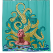 Rideaux De Douche Octopus Girl Art (Devant)
