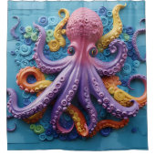 Rideaux De Douche OCTOPUS Tropical Mer Plage Océan (Devant)