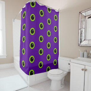 Rideaux De Douche Oeil de monstre vert et violet amusant