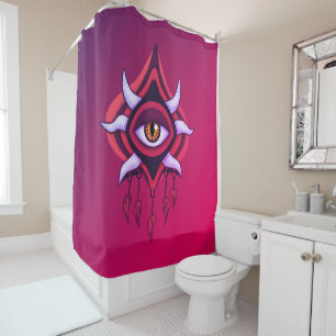 Rideaux De Douche Oeil Démon Violet - Art Occulte Gothique