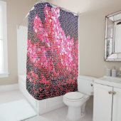 Rideaux De Douche OEuvre d'art de corail rose (En situation)