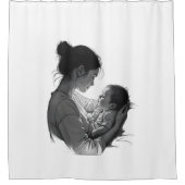 Rideaux De Douche Œuvre d'art Maman & Bébé (Devant)