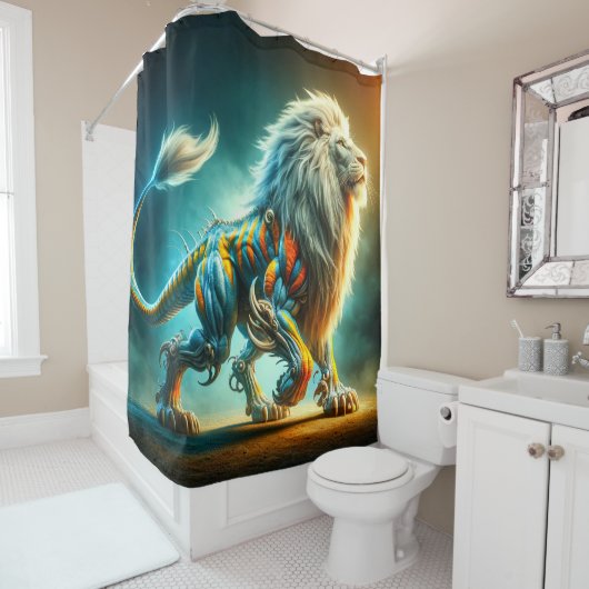 Rideaux De Douche OEuvre de Lion (En situation)