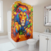 Rideaux De Douche OEuvre de Lion (En situation)