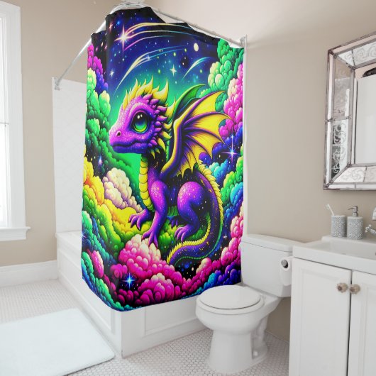 Rideaux De Douche Oeuvre Dragon (En situation)