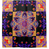 Rideaux De Douche Oeuvre graphique violette et noire, Violet Nature (Devant)