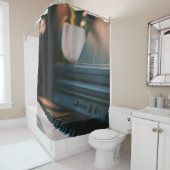 Rideaux De Douche Oeuvre Piano Cute (En situation)