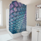Rideaux De Douche oeuvres d'art turquoise et rose (En situation)