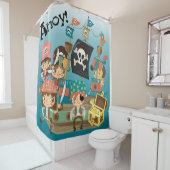 Rideaux De Douche Oh pirates et bateau de pirate (En situation)