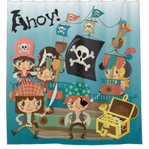 Rideaux De Douche Oh pirates et bateau de pirate