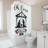 Rideaux De Douche Oh Venez, Adorons-Le Noël (En situation)