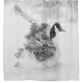 Rideaux De Douche Oie du Canada prenant un bain (Devant)