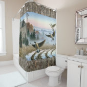 Rideaux De Douche Oies Dans Le Champ Agricole (En situation)