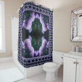 Rideaux De Douche Oignon Abstrait de Scallion Violet Fleur (En situation)