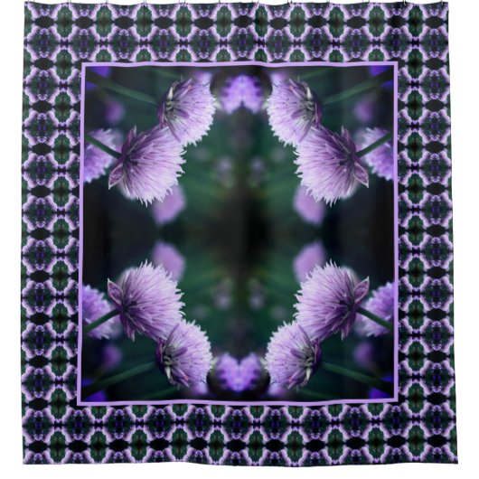 Rideaux De Douche Oignon Abstrait de Scallion Violet Fleur (Devant)