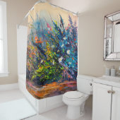 Rideaux De Douche Oil painting flowers, cornflower, daisy in fields. (En situation)