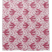 Rideaux De Douche Oiseau Art Rouge Blanc (Devant)