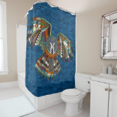 Rideaux De Douche oiseau bleu nuit (En situation)
