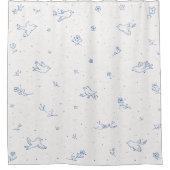 Rideaux De Douche Oiseau Bleu Royal (Devant)