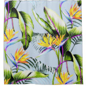 Rideaux De Douche Oiseau d'accent tropical de palmettes de paradis (Devant)