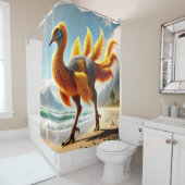 Rideaux De Douche Oiseau de dinosaure jaune (En situation)