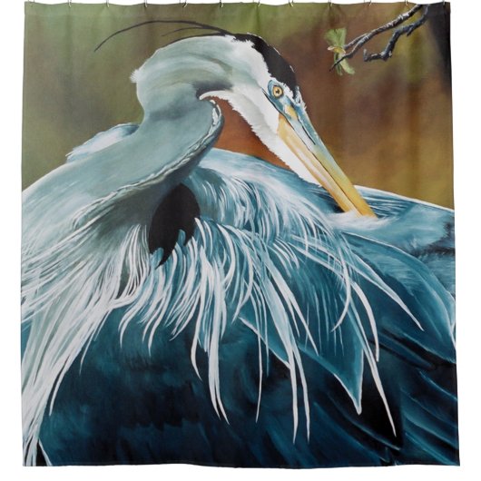Rideaux De Douche Oiseau de héron bleu (Devant)