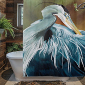 Rideaux De Douche Oiseau de héron bleu