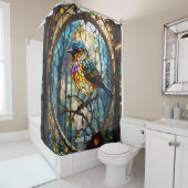 Rideaux De Douche Oiseau en verre doux Imaginaire (En situation)