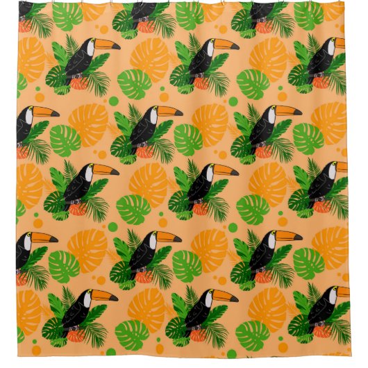 Rideaux De Douche Oiseau tropical Toucan Motif sans couture (Devant)