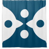 Rideaux De Douche Oiseaux Abstraits Gras Design simple Océan Bleu (Devant)