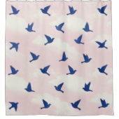 Rideaux De Douche Oiseaux bleus en vol (Devant)