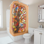 Rideaux De Douche Oiseaux dans la Pêche à l'érable d'automne (En situation)