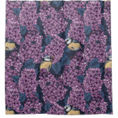 Rideaux De Douche Oiseaux dans le jardin violet lilas (Devant)