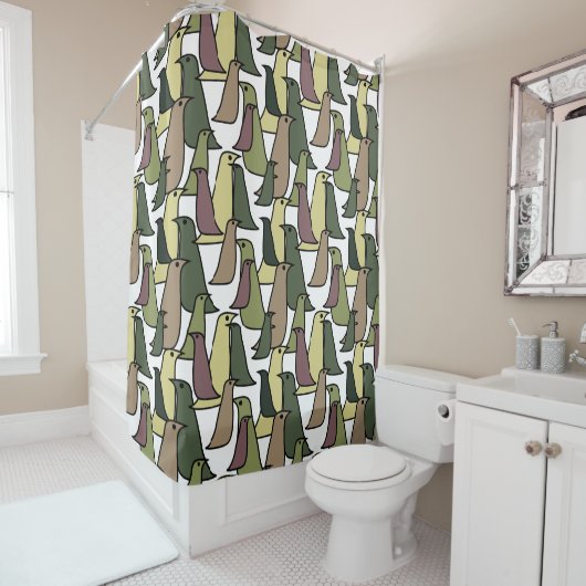 Rideaux De Douche Oiseaux de Camouflage (En situation)