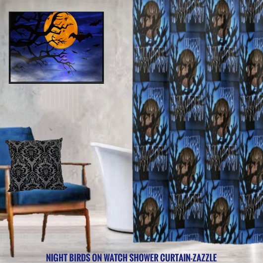 Rideaux De Douche Oiseaux de nuit à surveiller