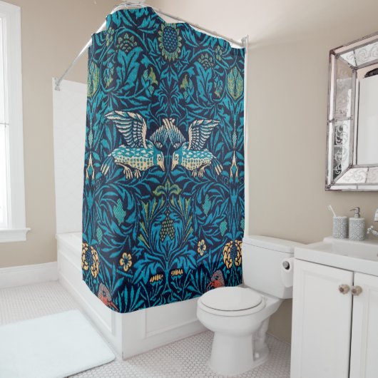 Rideaux De Douche Oiseaux De William Morris (En situation)