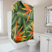 Rideaux De Douche Oiseaux d'île de paradis botaniques (En situation)