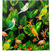 Rideaux De Douche Oiseaux feuille de la forêt tropicale (Devant)