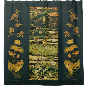 Rideaux De Douche Oiseaux, Phoenix Flower Branches Lotus Flower