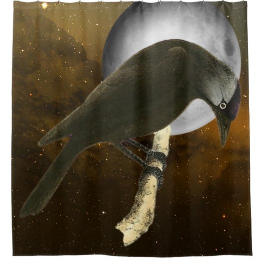 Rideaux De Douche Oiseaux sauvages - Lune Corbeau (Devant)