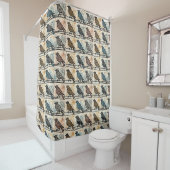 Rideaux De Douche Oiseaux Sur Un Fil (En situation)