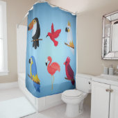 Rideaux De Douche Oiseaux tropicaux (En situation)
